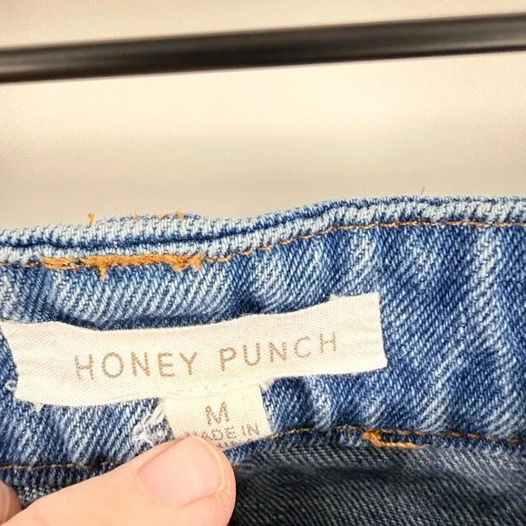 Honey Punch Embroidered Floral Bird Jeans Size M Boho Indie Whimsical Festival - Picture 3 of 11